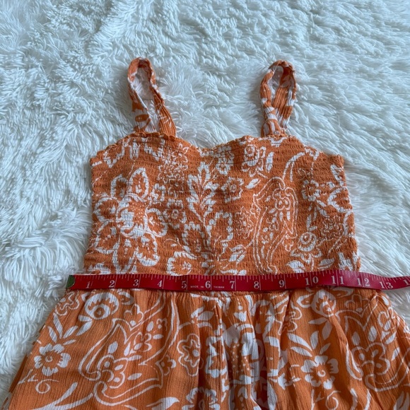 LOFT Vibrant Orange Floral Jumpsuit - Picture 6 of 9